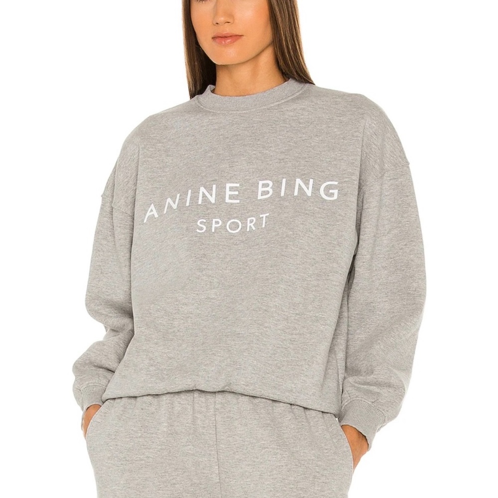 Anine Bing Sport Evan Sweatshirt in Heather Grey